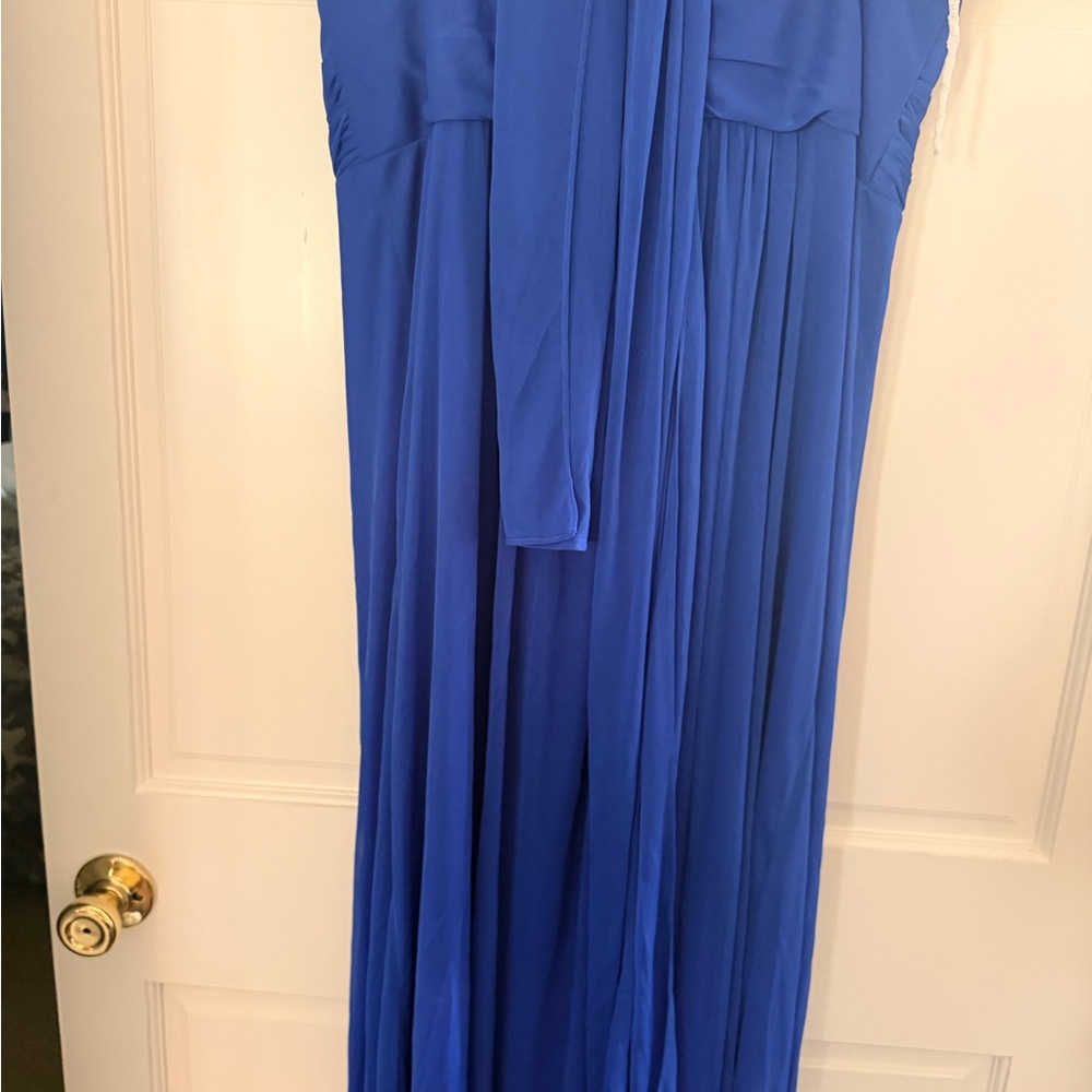 dressbarn Royal Blue Sleeveless Maxi Dress with Waist Embellishment - Picture 4 of 5